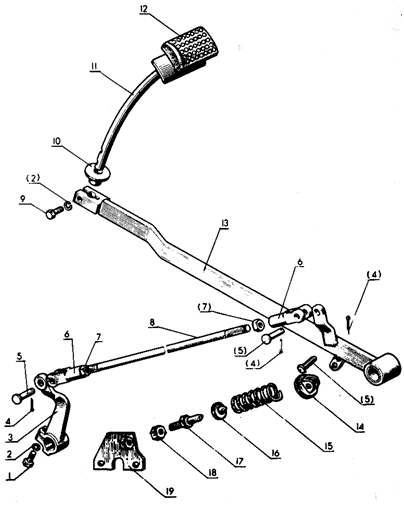 Привод выключения сцепления (унифицированная кабина) Трактор МТЗ 82 Р Привод выключения сцепления (унифицированная кабина) Трактор МТЗ 82 Р