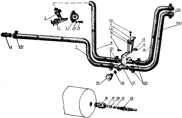 Арматура блока отпления Трактор МТЗ 80